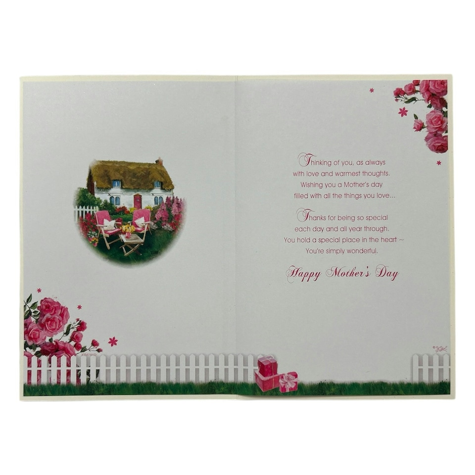 image 1 of To A Special Mother Beautiful House and Pink Flowers Design Mother's Day Card