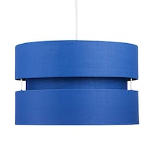 First Choice Lighting Blue Layered Easy Fit Drum Light Shade Blue