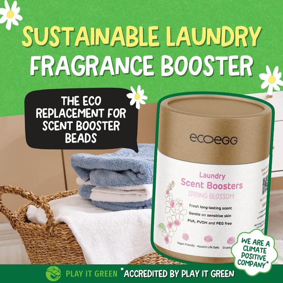 image 1 of Ecoegg Laundry Scent Boosters - Spring Blossom Twin Pack (2 x 250g) – Long Lasting Fragrance, Plastic-Free, PEG-Free, No Microplastics