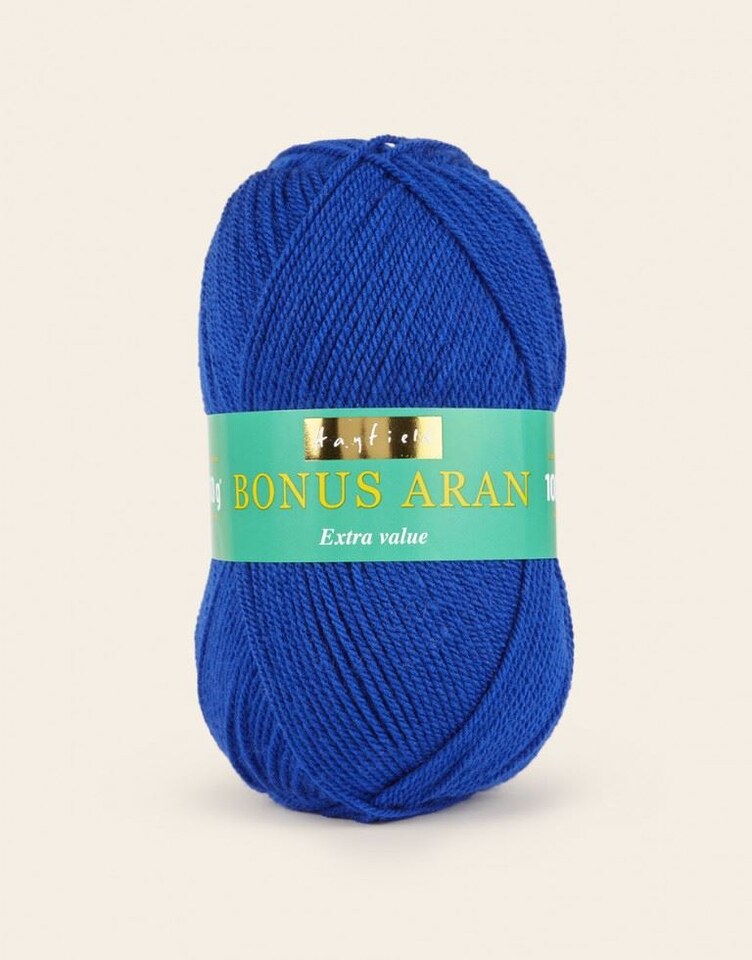 Hayfield Blue Bonus Aran Yarn (Value Pack 10 x 100g Balls) For Crochet, Knitting - 256m per ball