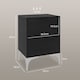 image 5 of HOMCOM Bedside Tables Set of 2, Modern Nightstand with 2 Drawers, Small Sofa End Tables with Storage and Steel Legs for Bedroom, Living Room, Black
