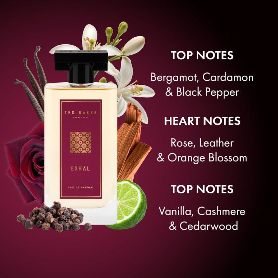 image 1 of Ted Baker Eshal Perfume, Oud, Amber, Vanilla Scent. 100ml