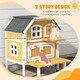 image 4 of PawHut Outdoor Cat House Cat Shelter w/ Openable Asphalt Roof, Escape Doors