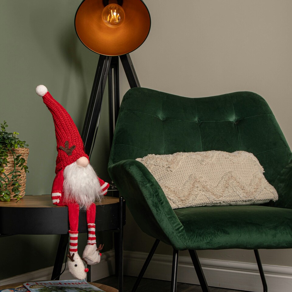image 1 of 55cm Red and White Sitting Mr Claus Christmas Gonk with Dangly Legs