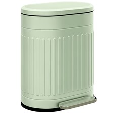 HOMCOM 20 Litre Pedal Bin, Fingerprint Proof Kitchen Bin with Soft-close Lid, Metal Rubbish Bin with Foot Pedal and Removable Inner Bucket, Light Green | Green | 1