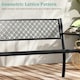 image 3 of COSTWAY Outdoor Garden Bench Metal Patio Loveseat-Black Black