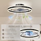 image 6 of HOMCOM Ceiling Fan with Light and Remote, 3 Colour Temperatures, 50cm | Black | Black, Transparent | 50 x 50 x 13.5 cm