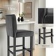 image 4 of Bar Stools with a padded backrest and faux leather cover | Black | black | 41 x 40 x 107 cm | 6