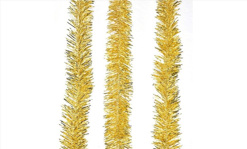 image 1 of 16Pcs Gold Tinsel Tree Decoration 1.8m