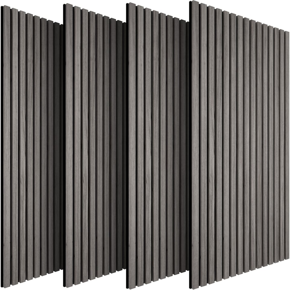 image 1 of Acoustic Wall Panels Sonic Wall II with Real Wood Veneer and Sound-Absorbing Felt | Grey | light gray oak | 110 x 50 x 1.8 cm | 4