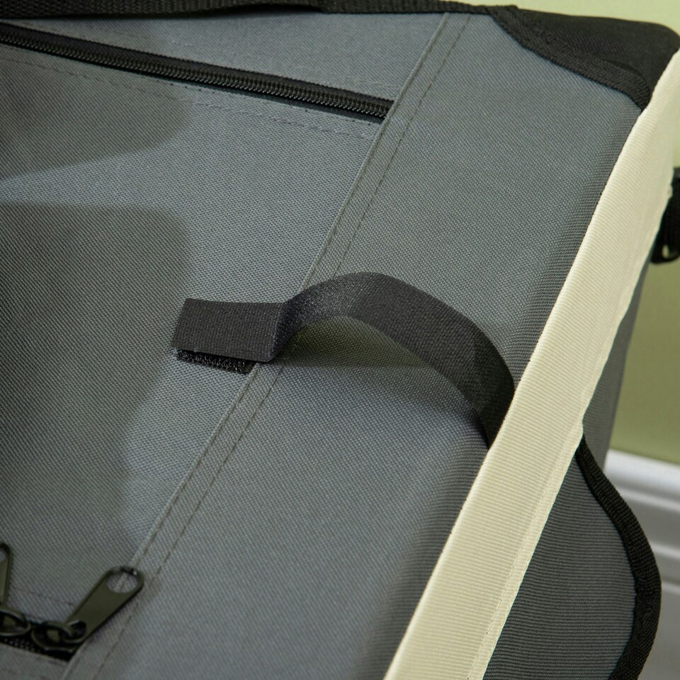 image 1 of PawHut 91cm Foldable Pet Carrier Bag Soft Travel Dog Crate for Large Dogs Grey