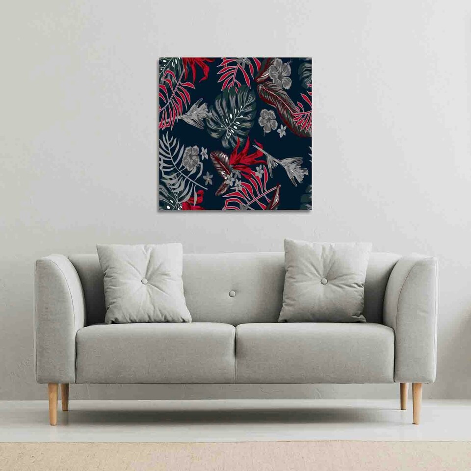 image 1 of Leaves of Tropical Plants (Canvas Print) 77 x 77 x 4cm