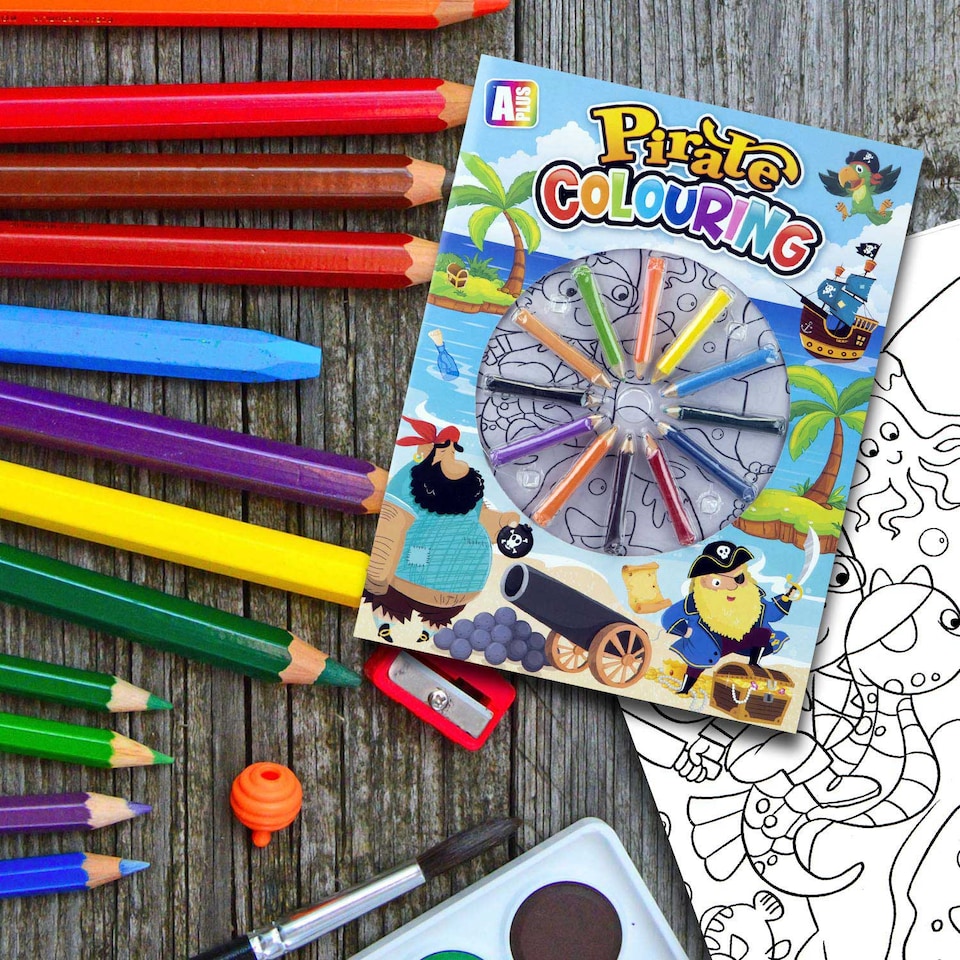 image 1 of VFM e-Store Colouring Book and 12-Crayon Set for Children