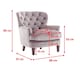 image 8 of Velvet Light Grey Buttoned Ava Accent Chair