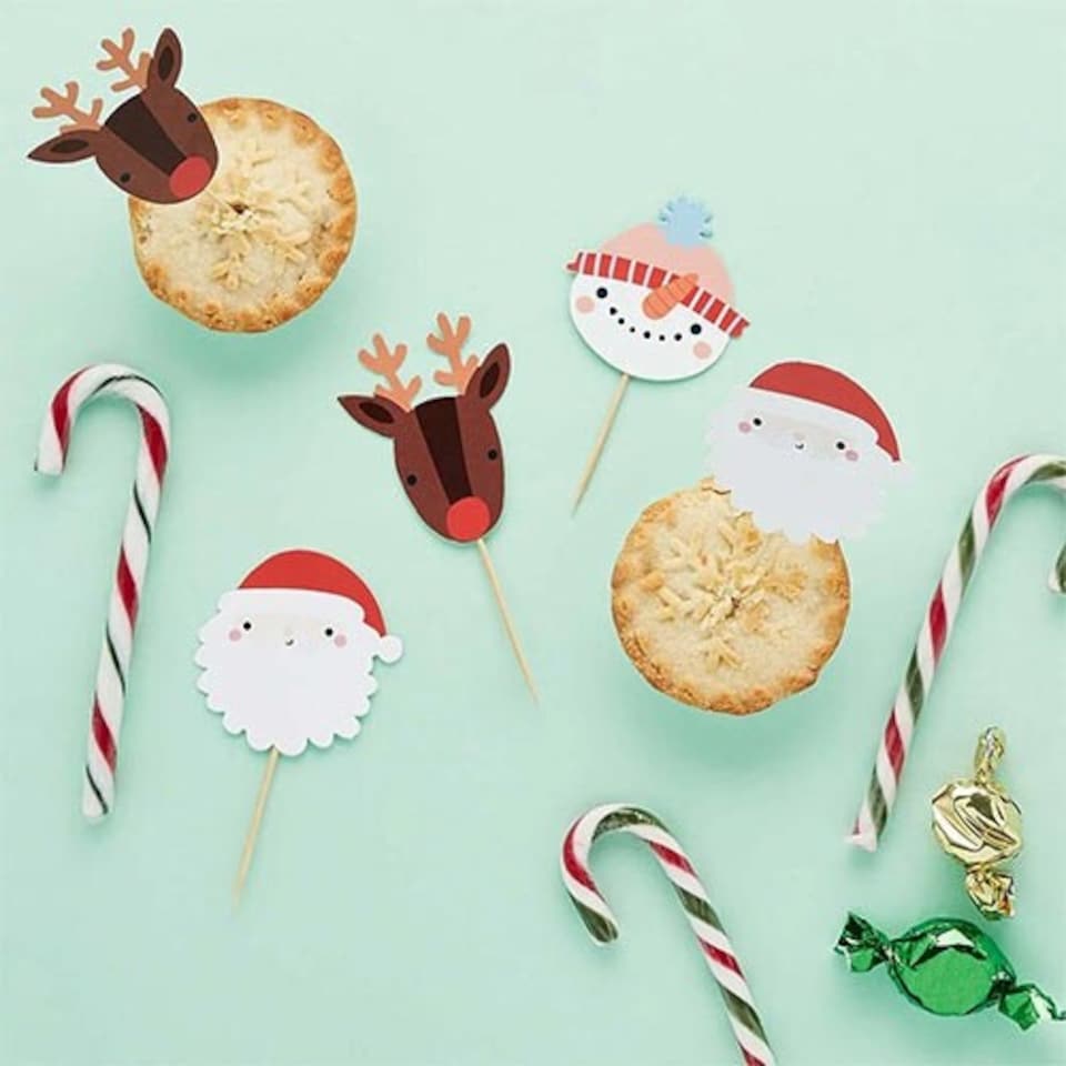 image 1 of Festive Friends Christmas Food Picks - Pack of 12