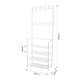 image 10 of Living and Home 4-Tier Metal Shoe Rack with Hooks for Entryway - White