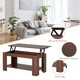 image 7 of HOMCOM 100cm Modern Lift Up Top Coffee Table Desk Hidden Storage Bottom Shelf Yellow