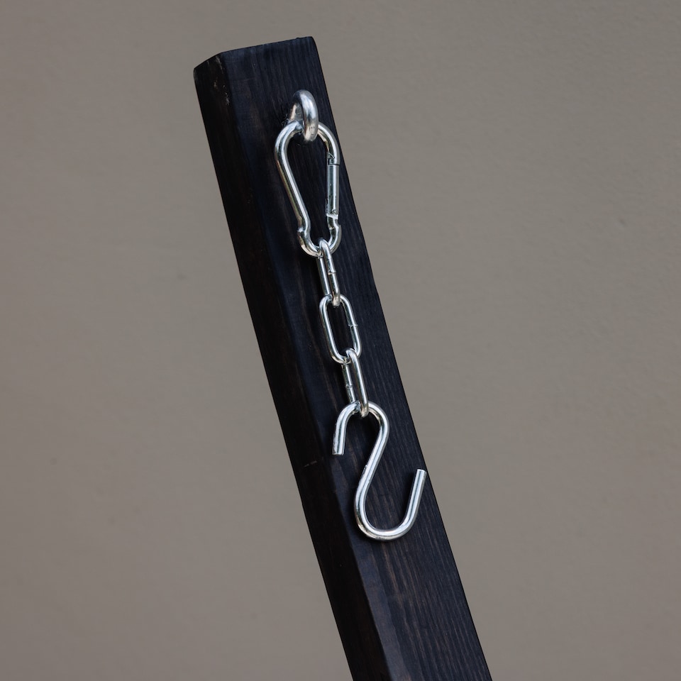 image 1 of Blush Hammock with Charcoal Wooden Stand