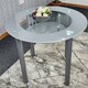 image 4 of Glass Grey Dining Table Round Dining Table Dining Room Kitchen Furniture Grey