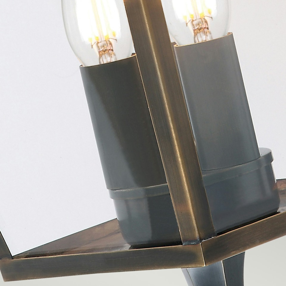 image 1 of Mansion House 3 Light Outdoor Wall Lantern Light Brass IP44, E14