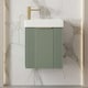 image 8 of Balterley Wall Hung Cloakroom Vanity Basin Unit with Handle Compact Bathroom Storage | Green | Satin Green | 438 x 400 x 222mm | 1