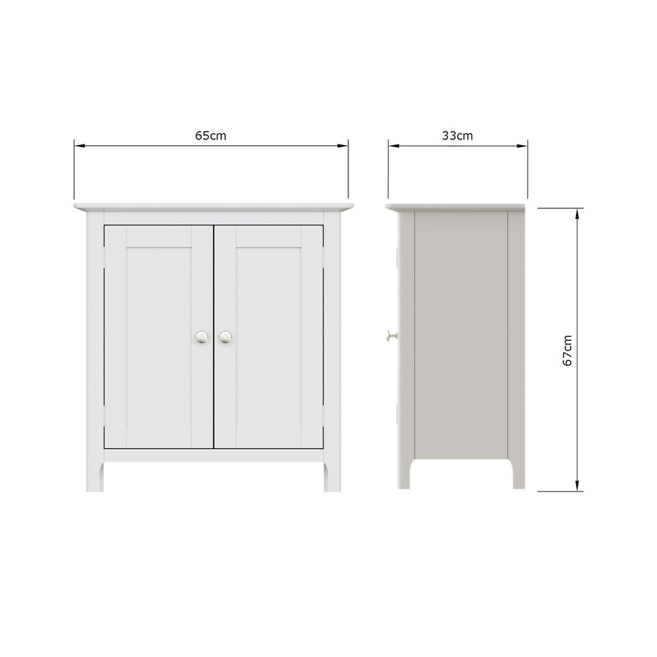 image 1 of Palma 2 Door Compact Sideboard Pure White White
