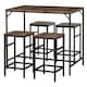 image 1 of Industrial Dining Table And 4 Stools Set Rustic Brown Brown