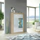 image 4 of Display Cabinet 93cm White Gloss Doors Oak Matt Body Free LED | Multi | Oak