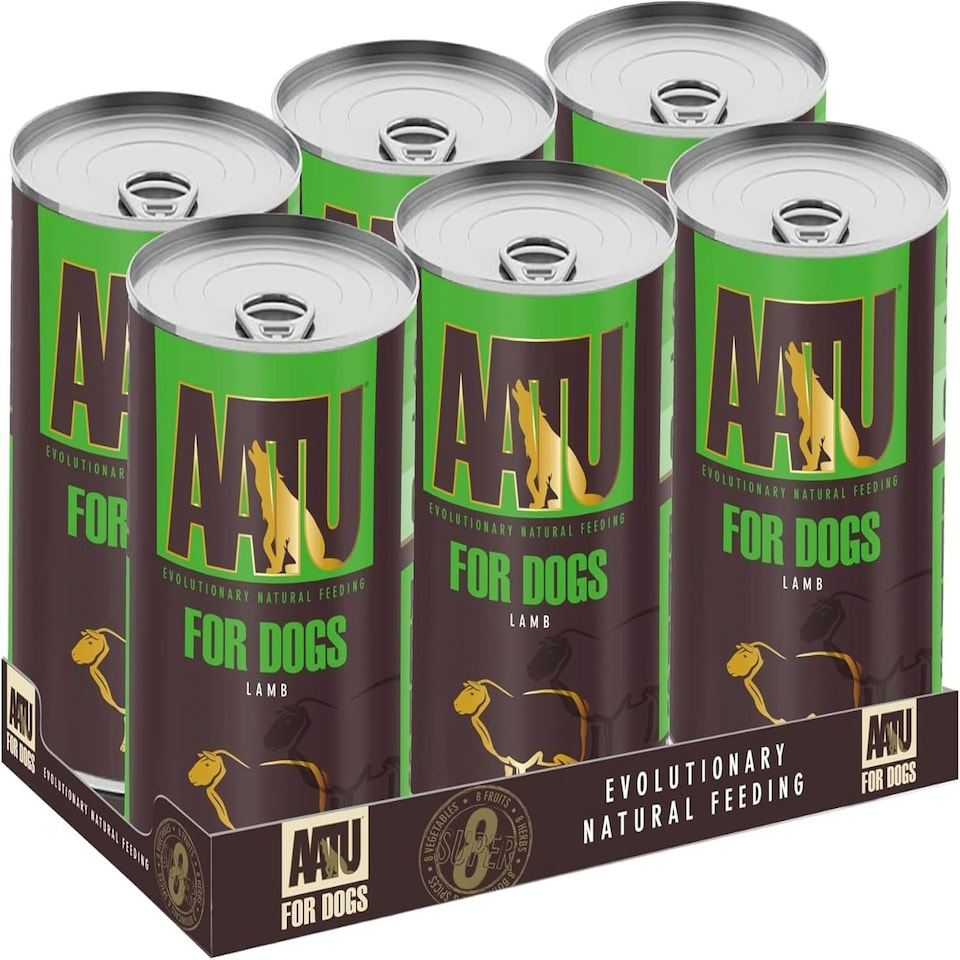 image 1 of AATU 90/10 Wet Dog Food in a Tin - Lamb (6x400g) - Grain Free Recipe - No Artificial Ingredients - Good for Low Maintenance Feeding