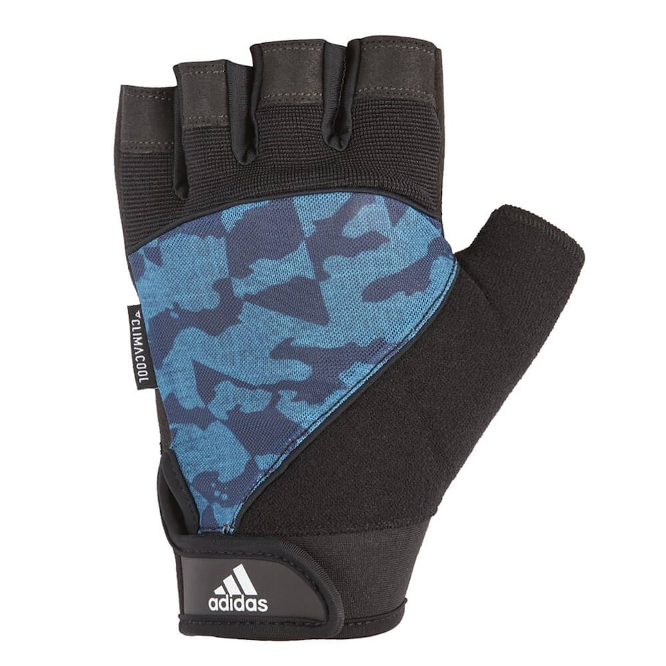 image 1 of Adidas Half-Finger Performance Weightlifting Gloves — Aeroready, Dark Blue, XL | Blue | Dark Blue | XL