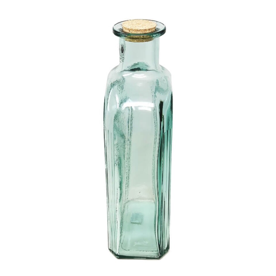 image 1 of Verano Spanish Ceramics Recycled Glass Large Bottle w/ Cork - 4.6L Clear | One Size