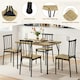 image 5 of Yaheetech Industrial 5-Piece Dining Table Set Brown