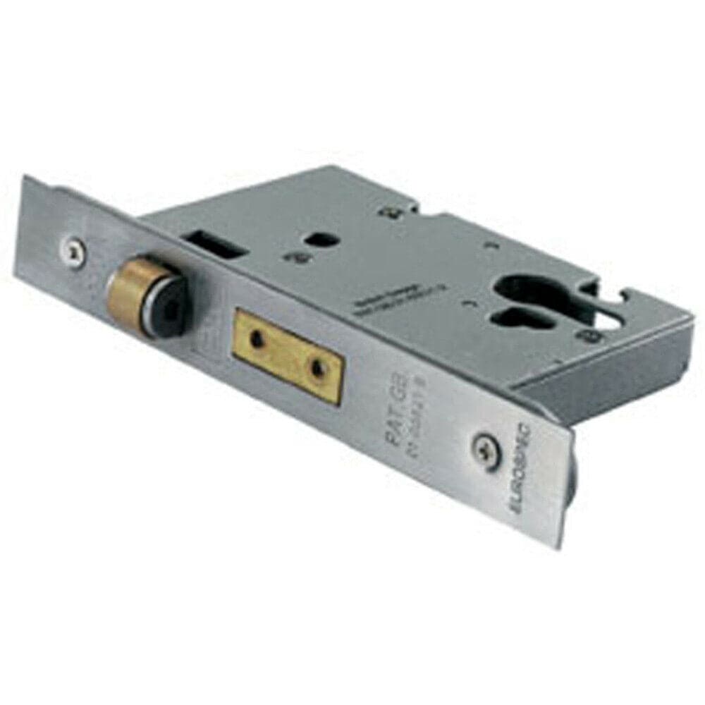 Loops Roller Bolt Euro Profile Deadlock 78mm Depth Satin Stainless Steel in Metallics