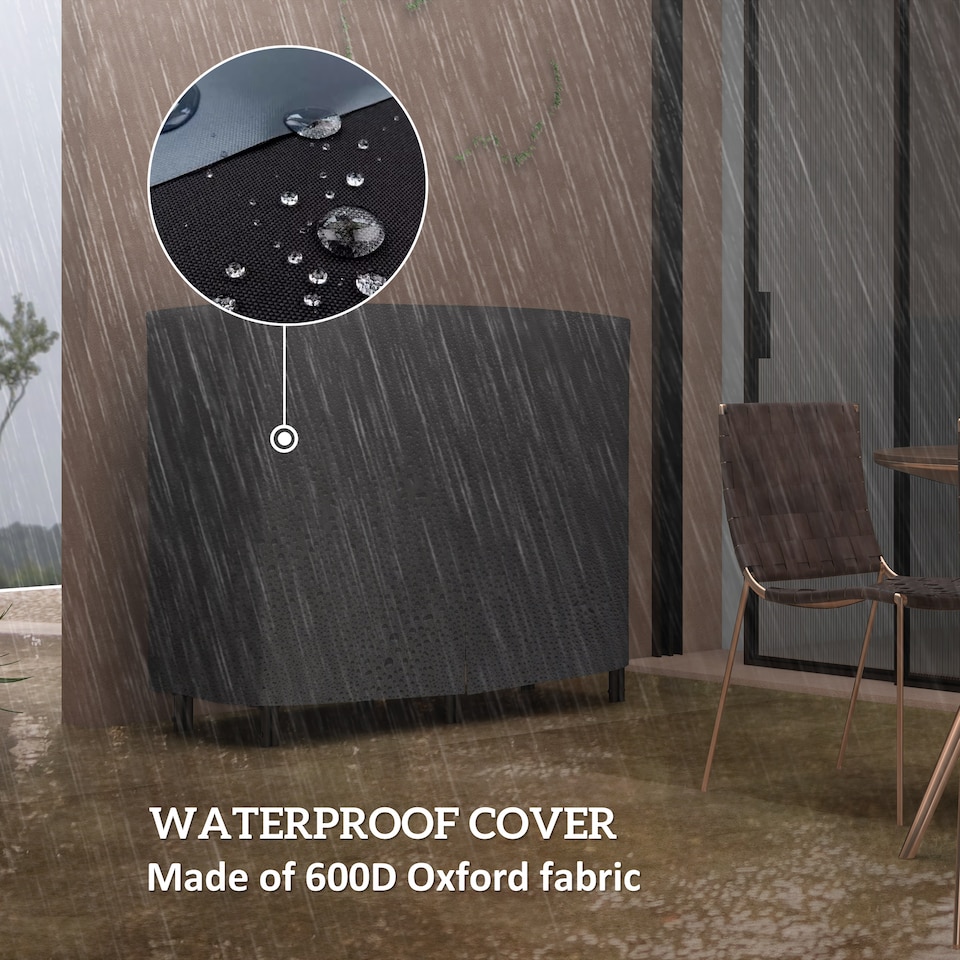 image 1 of Outsunny 4FT Firewood Rack with Canvas Carrier Bag and 600D Oxford Waterproof Cover, Metal Log Store Indoors, Log Storage Rack Holder for Outdoor Indoor Fireplace, Black