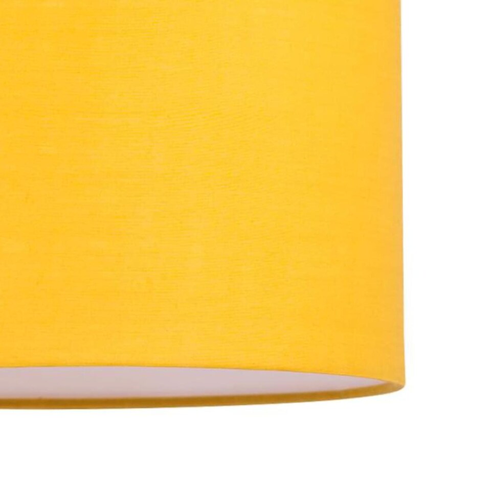 image 1 of Set of 2 Tuscan - White Ceramic Lamps with Ochre Shade | White | Yellow | Medium | 2
