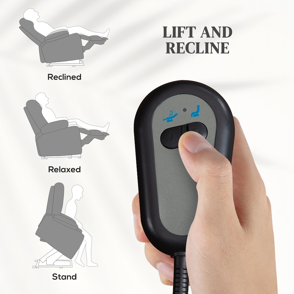 image 1 of HOMCOM Power Lift Recliner Chair, Electric Lift Chair for Elderly, Fabric Riser and Reclining Armchair with Remote Control, Side Pockets, Footrest, for Living Room, Grey | Grey | Grey