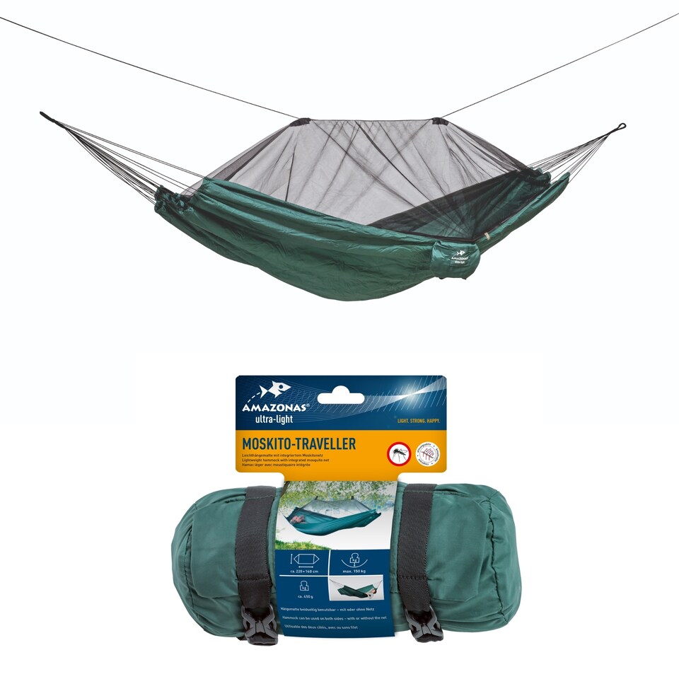 image 1 of Amazonas Ultralight Camping Hammock with Mosquito Net – Moskito Traveller