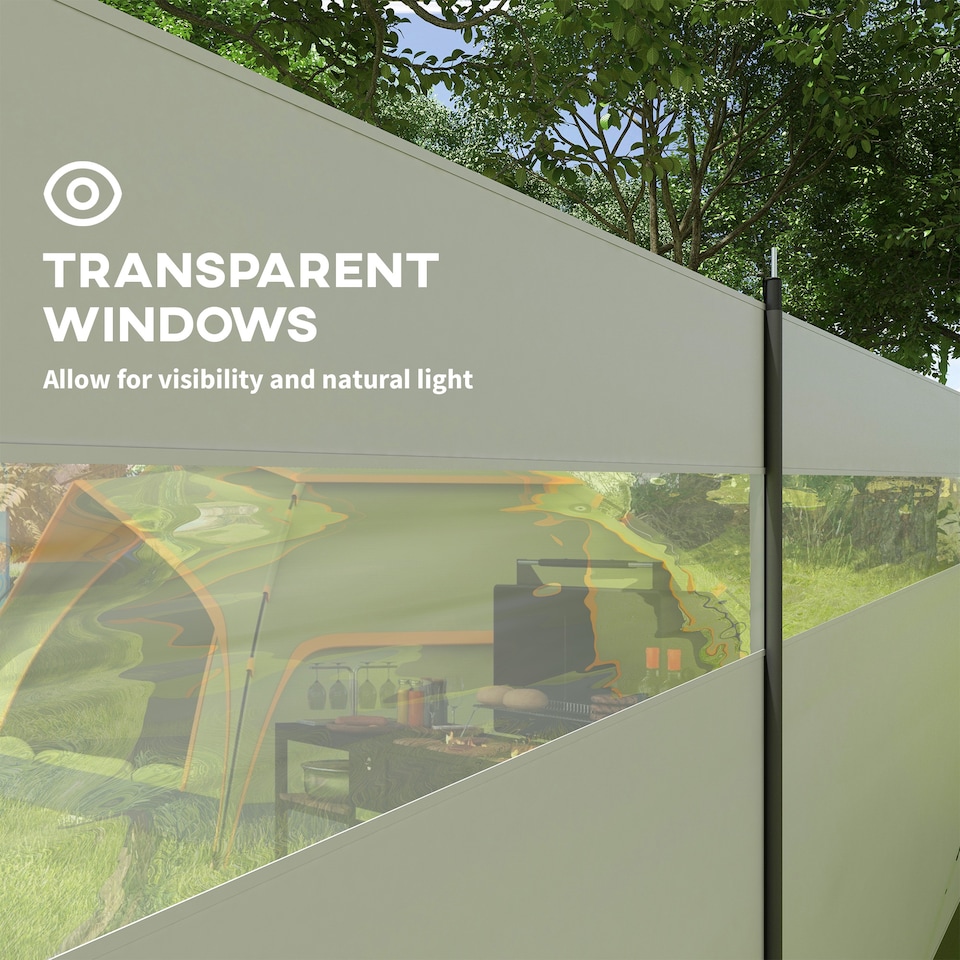 image 1 of Outsunny Camping Windbreaks with Clear Windows and Carry Bag | Grey