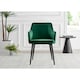 image 3 of Furniturebox 2x Calla Green Velvet Dining Chairs with Black Legs