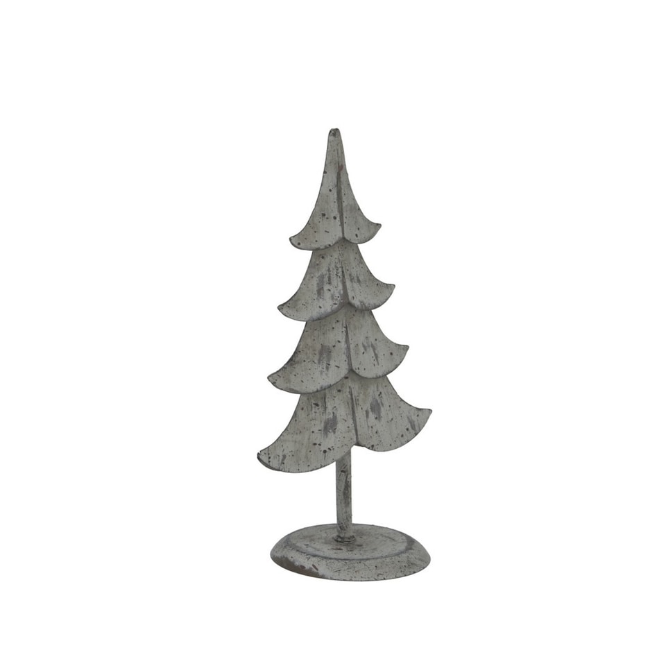 image 1 of Rustic Standing Christmas Tree Decoration - Metal - L8 x W11 x H23 cm - Brown