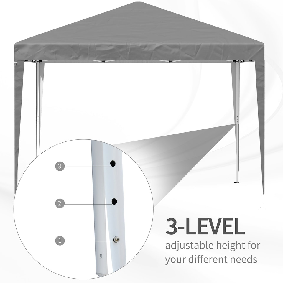 image 1 of Outsunny 3 x 3 m Garden Pop Up Gazebo Marquee Party Tent Wedding Canopy Grey