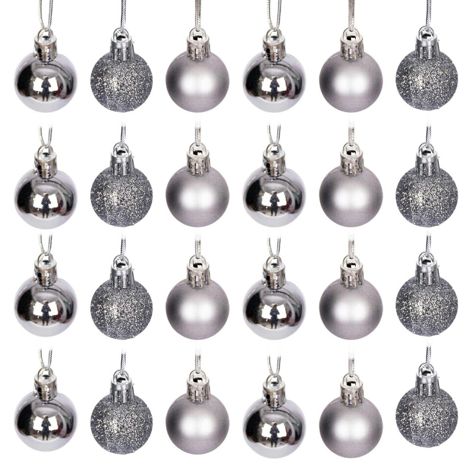 image 1 of Mid Grey Baubles 3CM 24PCS Set
