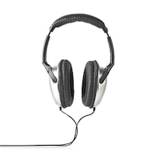 Nedis On-Ear 2.7m Wired Headphones TV / HiFi Design with Adjustable Headband, Ergonomic Soft Ear Cups, Gold-Plated 6.35mm & 3.5mm Connections