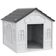 image 1 of PawHut Weather-Resistant Dog House, Puppy Shelter for Large Dogs - Grey
