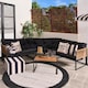 image 1 of OHS Santorini 5 Seater Corner Sofa Table Set Garden Patio Furniture | Black | Five Plus Seater