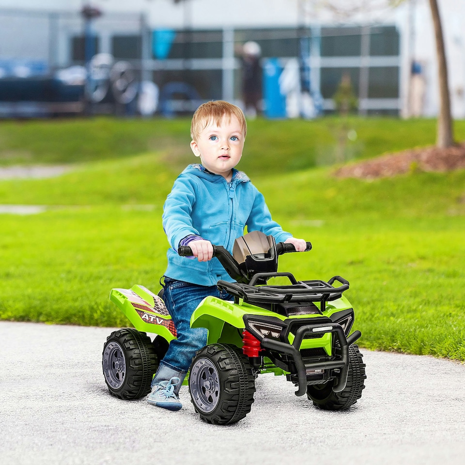 image 1 of HOMCOM 6V Kids Electric Ride on Car Toddler Quad Bike ATV for 18-36 month Green