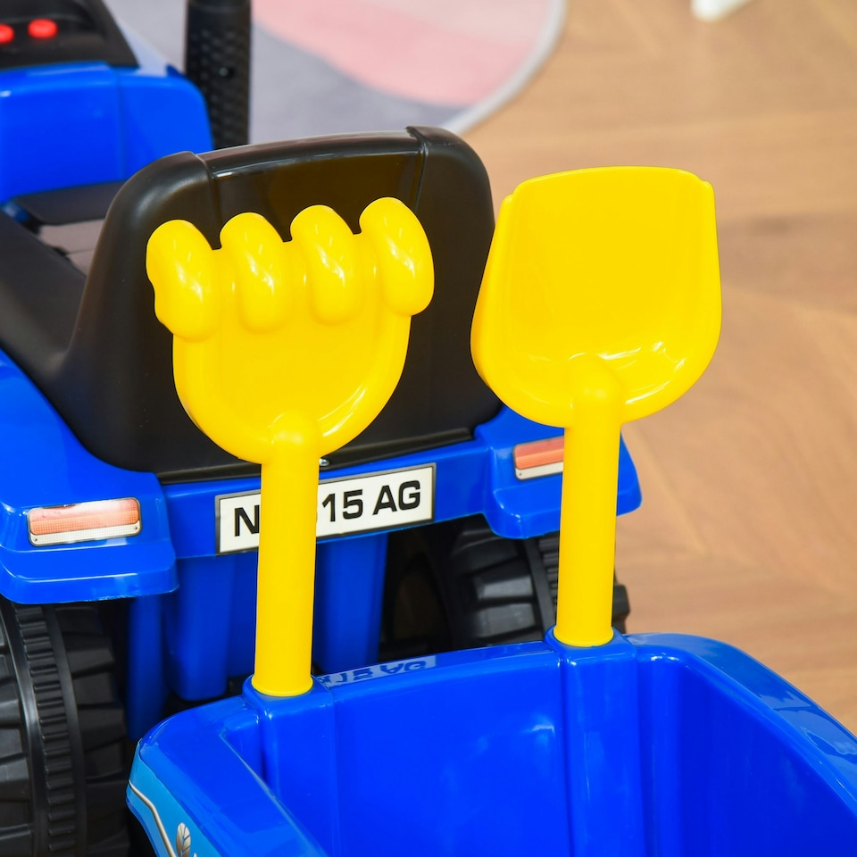 image 1 of HOMCOM Ride On Tractor Toddler Walker Foot To Floor Slider 12-36 Months Blue