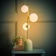 image 2 of ValueLights Marlow Sage Green Opaque Glass Globe 3 Way Table Lamp with LED Bulbs