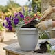 image 9 of 2xGrey Round Bell Plant Pot 45cm Plastic Bell Planter Patio Flowerpot