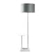 image 1 of ValueLights Tavel Brushed Chrome Floor Lamp Grey Velvet Chrome Shade